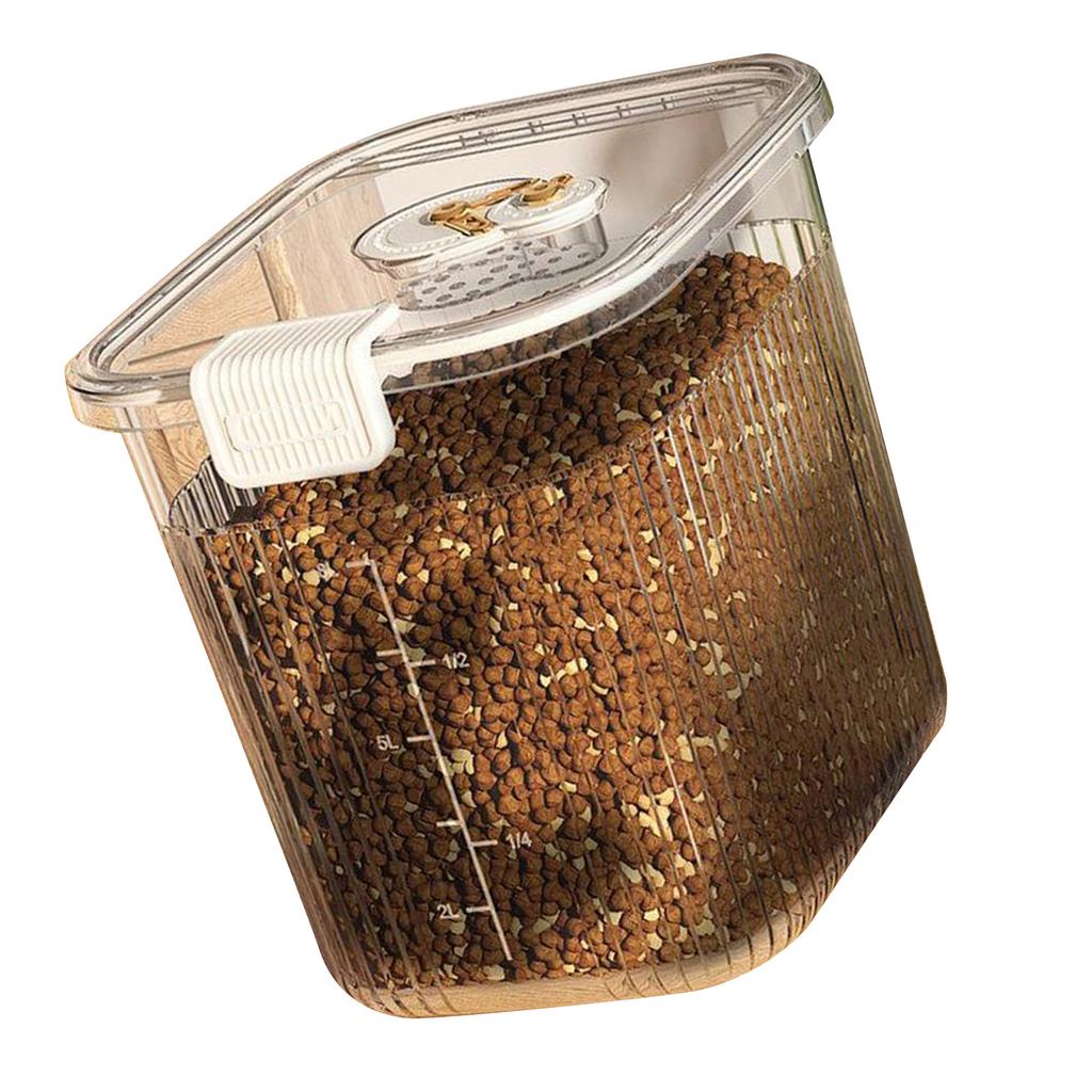 Pet Food Storage Container Airtight PET Large Capacity with Lid Cat Dog Food Bin for Home Pet Supplies