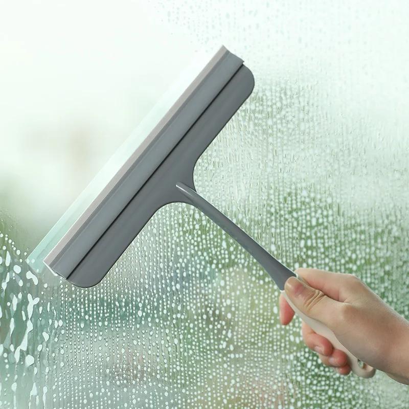 Silicone Non-Slip Squeegee Glass Wiper For Bathroom And Window Cleaning - Convenient Household Glass Clean Tool
