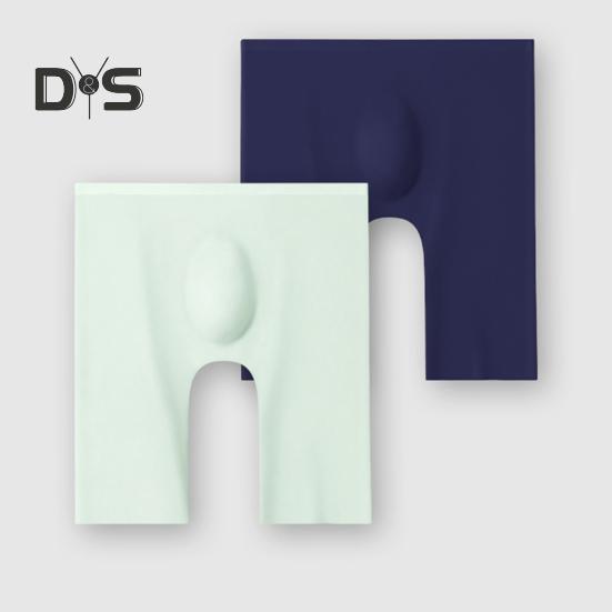 Men Boxer Underwear Elastic Mid-Waist Design Breathable Summer Ice Silk Shorts Panties Solid Color U-Convex Seamless Panties