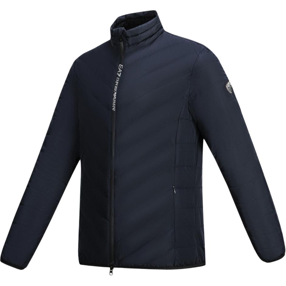 Emporio Armani EA7 FW24 Solid Color Stand Collar Zipper Long Sleeve Down Jacket Men Outerwear Dark-Blue 8NPB13-PNE1Z-24F-1562