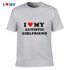 Ich liebe meine autistische Freundin T-Shirt Lässig Schwarz Kurzarm T-Shirt Perfektes Geschenk Für Unterstützer des Autismus-Bewusstseins