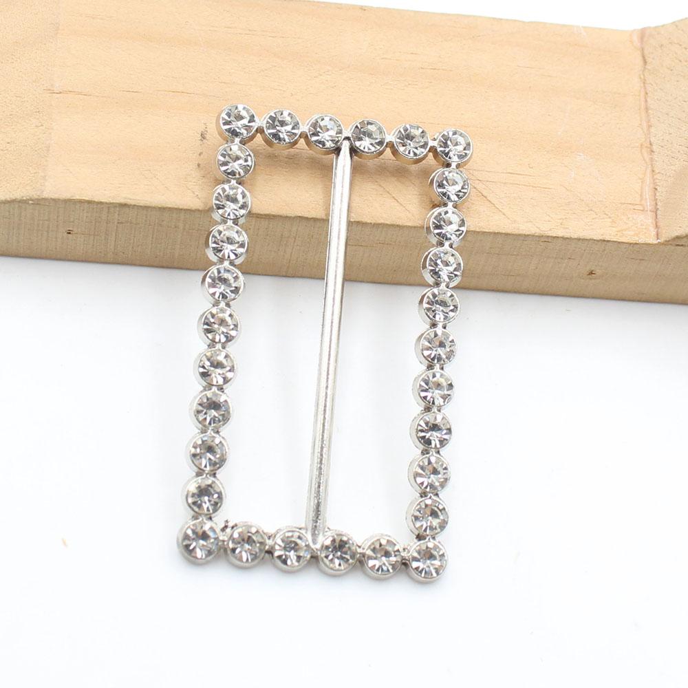 New 5 Pieces of 55 * 30MM Alloy Rhinestone Multifunctional Buckle DIY Ribbon Slider Shoe Bag Clothing Belt Decoration Ring Buckl