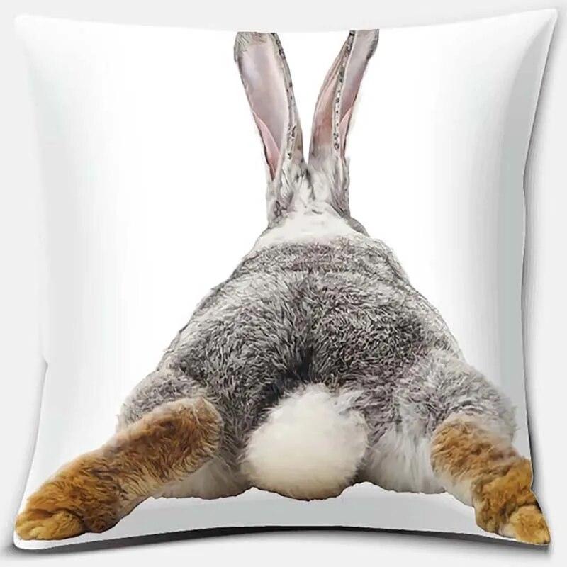 Cute Rabbit Series Pattern Pillowcase Square  Home Office Decoration