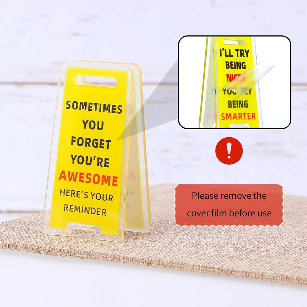 10Pcs Funny Sticky Note Holder Funny Desk Signs Office Decor for Coworkers Desk Signs Mini Office Supplies Cute Employee Team Gifts Decorations