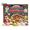 Unique Christmas Collectible Figures Advent Calendar with Squeeze Toys, Cute Silicone Dumpling Figures, Creative Holiday Game Props Stress Relief