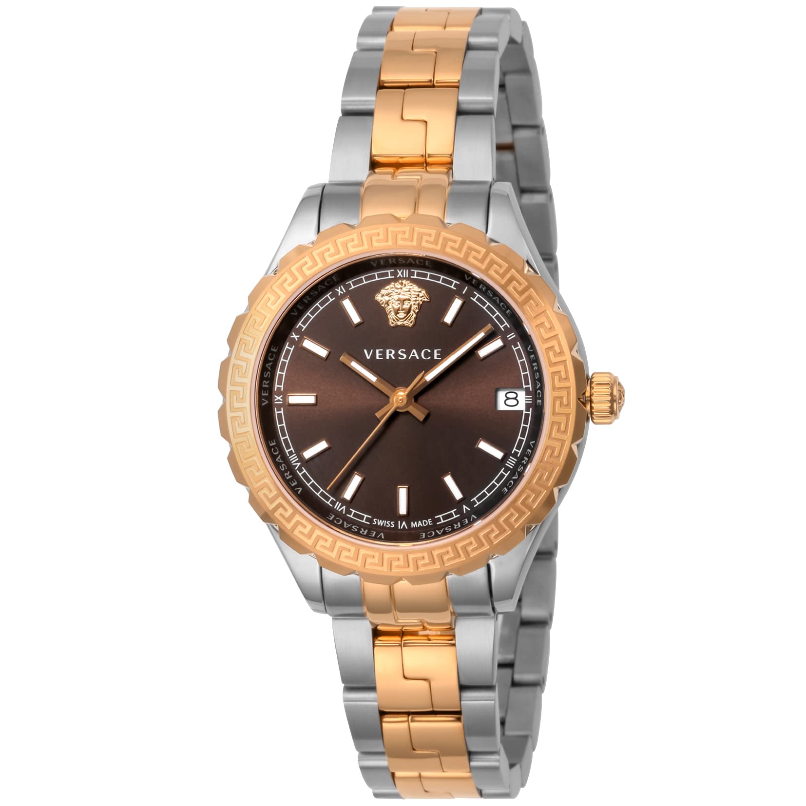 

Watch HELLENYIUM GMT Brown Dial Stainless Steel Sapphire Glass Quartz 35MM Swiss Watch V12040015 Gold [Versace] Women s [Item] коричневий