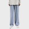 Men's Straight Leg Loose Fit Elastic Waist Jeans - Spring/Summer Trend, Casual Wide-Leg Pants