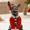 Christmas Santa Donkey Figurine Xmas Hat Donkey Resin Statue Sculpture Holiday Party Home Office Desktop Decoration Ornament