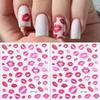 1pcs Kiss Print Nail Art Stickers, Matte Finish Self-Adhesive Decals for Valentine's Day & Daily DIY Manicure