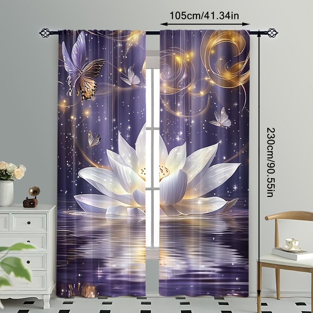 2 Pcs Magic Lotus Zen Spa Curtains for Bedroom Living Room Office Kitchen Cafe Holiday Home – Cozy and Warm Look