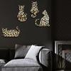 Handgemachter Wandbehang DIY Katzenförmiges Design Flur Aufbewahrungsregal Gastfamilie Leopardenmuster Einzigartige Heimdekoration