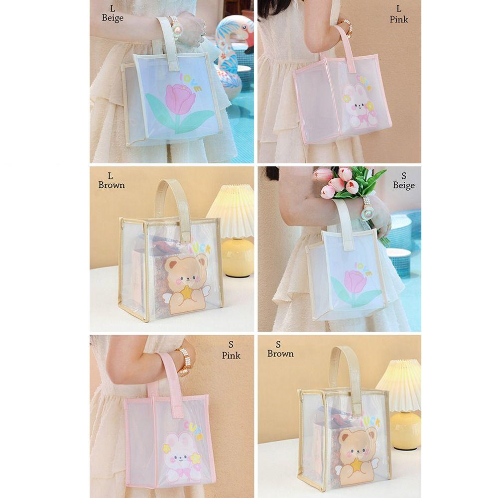 Transparent Bag Summer Travel Portable Swimming PVC Jelly Beach Bag Large Capacity Shoulder Bag Tote Bags