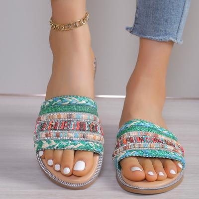 Pantofle Ženy Sandály Léto Řecký styl Boho Folk-custom Dámské Ploché Boty Ležérní Prodyšné Pohodlné Plážové Ženy Pantofle