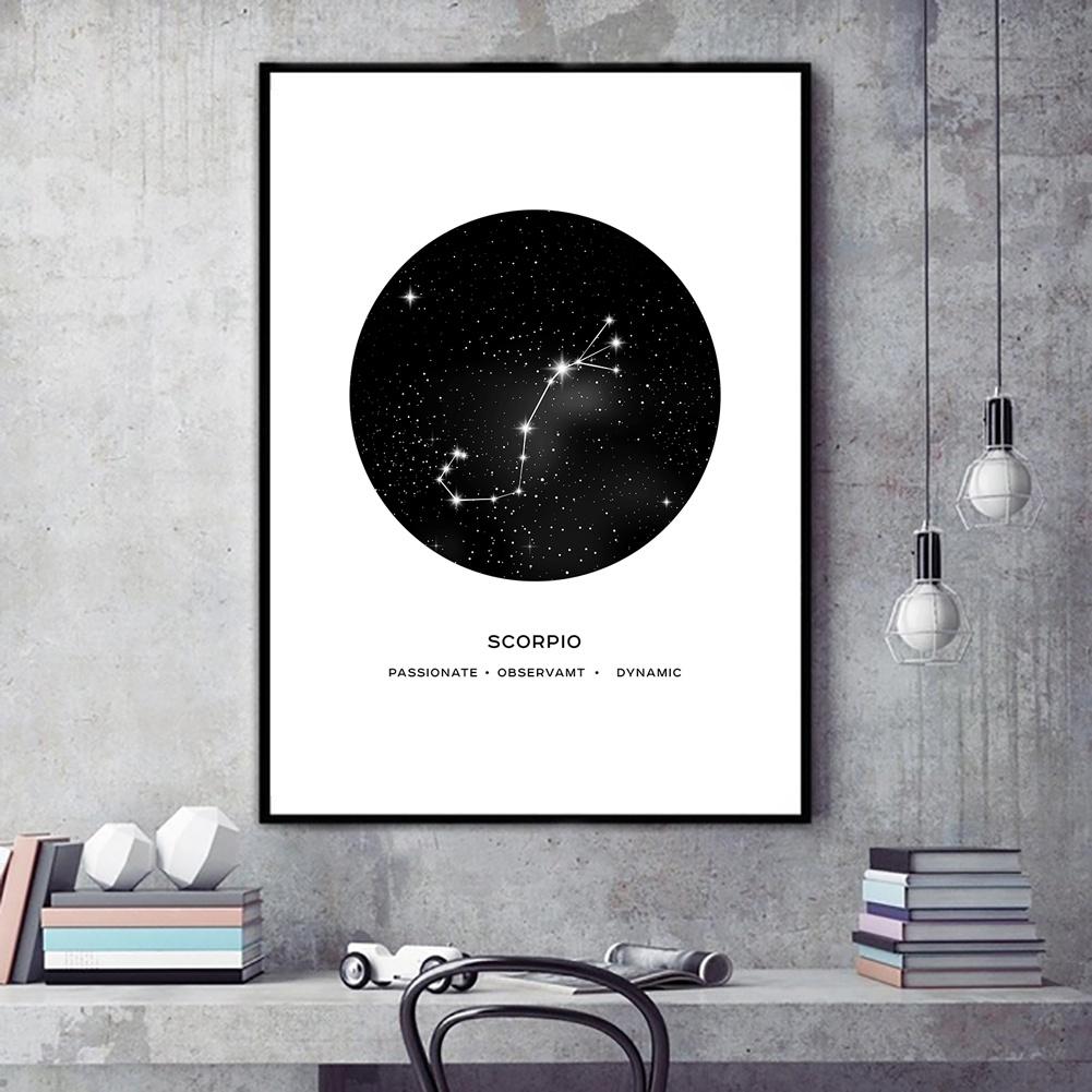 Constellation wall art canvas poster Nordic minimalist Geometric Astrology room decorated canvas