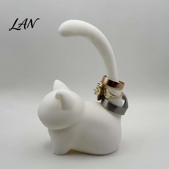Wedding Ring Holder Cute Cat Holder, Minimalist Stand for Bedroom Dressing Creative Gift Her Table, Decorative Sitting Jewelry Organizer Rings