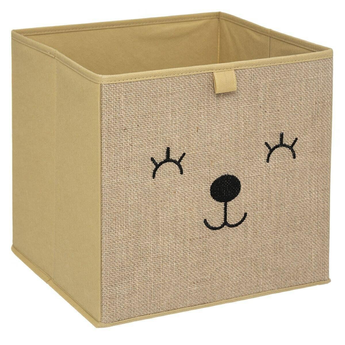 Animal jute cubic shelf box