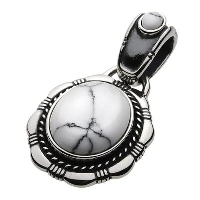 Figmart Double Stone Pendant with Howlite [Silver Accessory] Fp0225