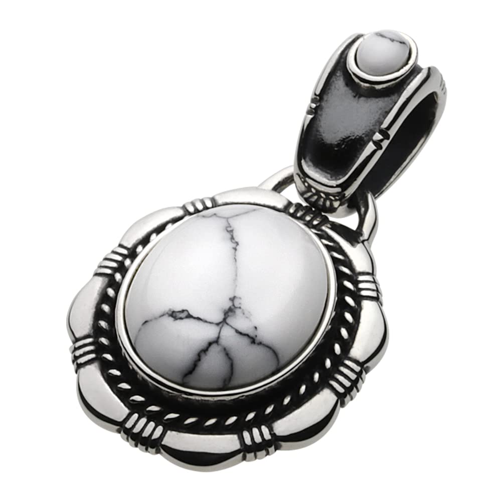 

Figmart Double Stone Pendant with Howlite [Silver Accessory] fp0225