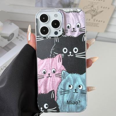 Mehrere Farbverlauf-Katzen-Handyhüllen für Samsung Galxy A56 A26 A36 A16 A55 A35 A15 A25 S25 Silikon-Partnerhülle