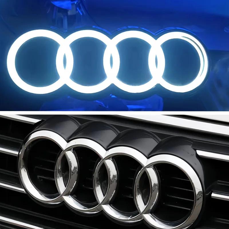 For Audi S S3 2026 Hot For Audi Hub Caps Audi Car LED Front Grille Logo Lamp Static White Light 249 273 285mm For AUDI A3 A4 A5 A6 A7 A8 S3 S4
