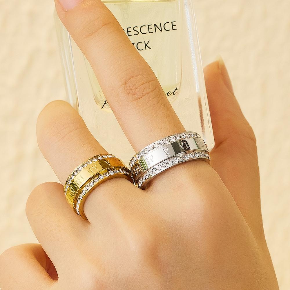 Personalized Trend, Diamond Index Finger Rings On Both Sides, Fashionable Couple Rings, Two Rows of Diamond Rings