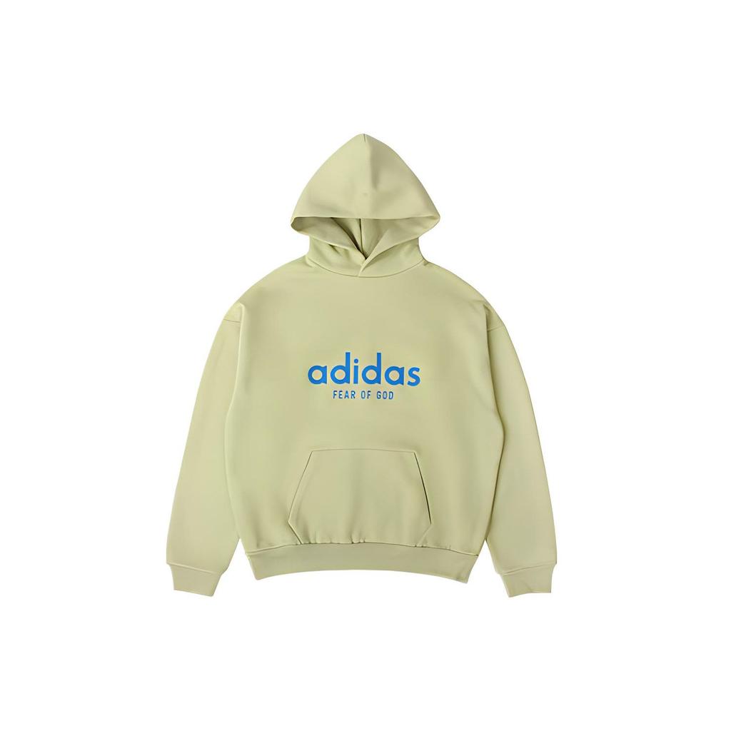 Adidas X Fear of God Co-branded Letter Logo Long Sleeve Hoodie Men Tops Green HM8109