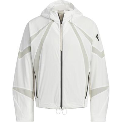 Jachetă Pre-jachetă Stil Viitor Țesută Sport Casual cu Glugă Jachete Bărbați Alb-Strălucitor JN3428