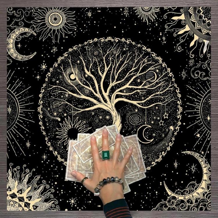 Geometrischer Divinations-Tischdecke Brettspiel Orakel Kartenunterlage Runen-Stützmatte