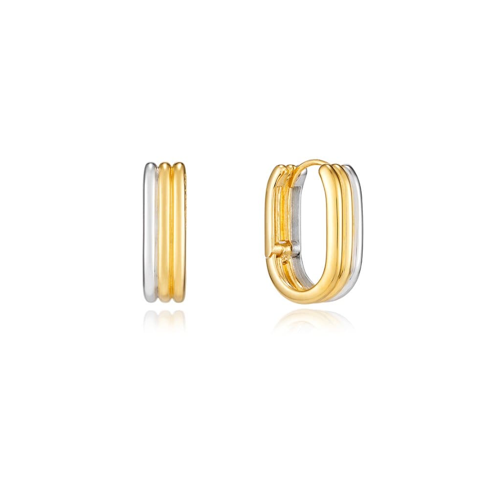 Triple Silver (C) Oval One-Touch Earrings Hl5E43509C9Xxx