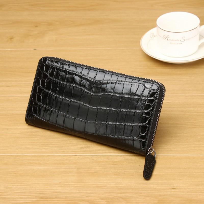 New Men s Crocodile Pattern Handbag High End Large Capacity Fashion Wallet Multi Card Mobile Bag Trendy 21x3x11