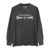 Shaw Brothers T Shirt Film Shaw Scope Chinese HK Movie Golden Harvest Black Washed Long Sleeves Cotton Mens Clothes Top Shirts