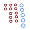 17PCS Coffee Machine O Loop Seal Replacement Kit Silicone 5PCS Large Washer 12PCS Small Gasket for BES900 920 980 990 Coffee Machines Blue and Red