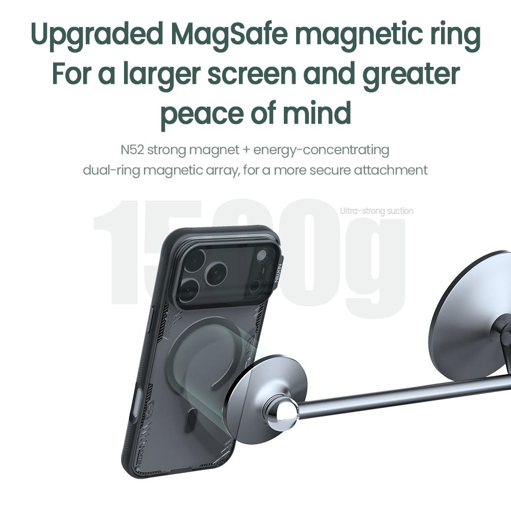 NILLKIN For iPhone 17 Pro Max Phone Cases UV Resistant TPU+PC Hard Back Cover New Metal Camera Stadn Magnetic Case