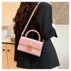 Fashionable Fashionable Lock Buckle Crocodile Pattern Leisure Handheld Single Shoulder Crossbody Small Square Bag For Women