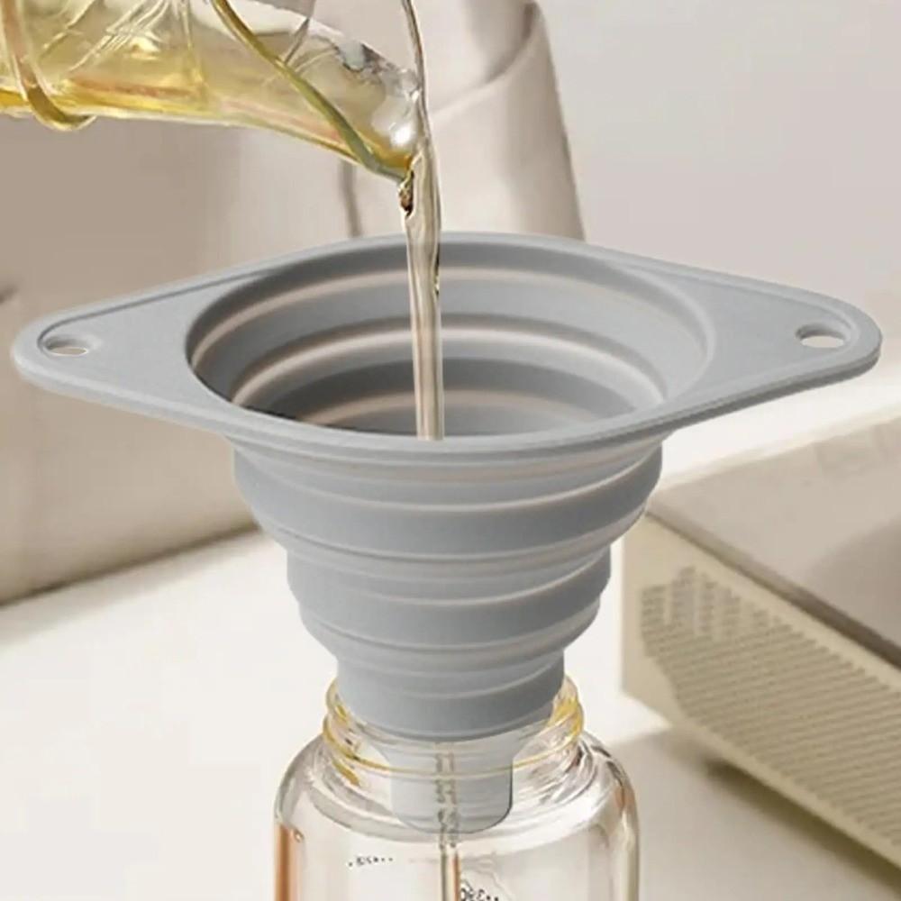 Leak-Proof Silicone Funnel Foldable Wide Mouth Funnel New Portable Funnel  Kitchen