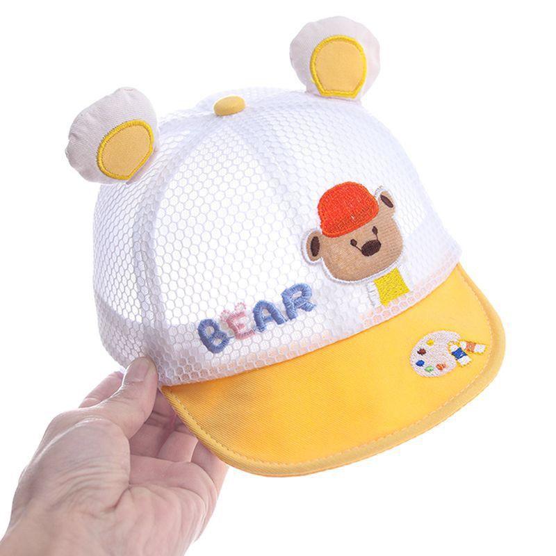 

Baby Summer Sun Hat With Short Brim And Breathable Mesh For Toddler Sun Protection Head Size 44cm жёлтый