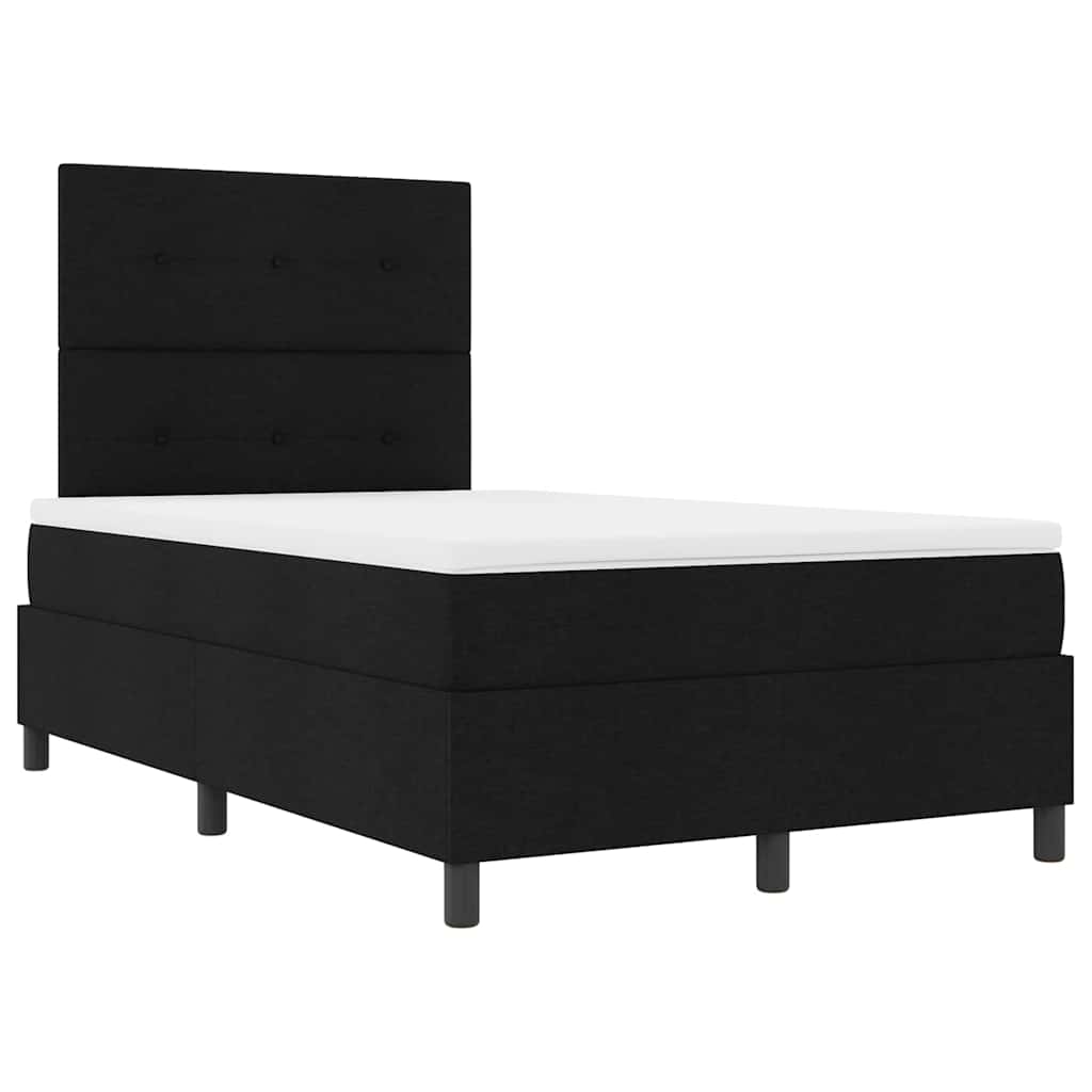 Box Spring Bed with Headboard Black 120 X 190 Cm Fabric