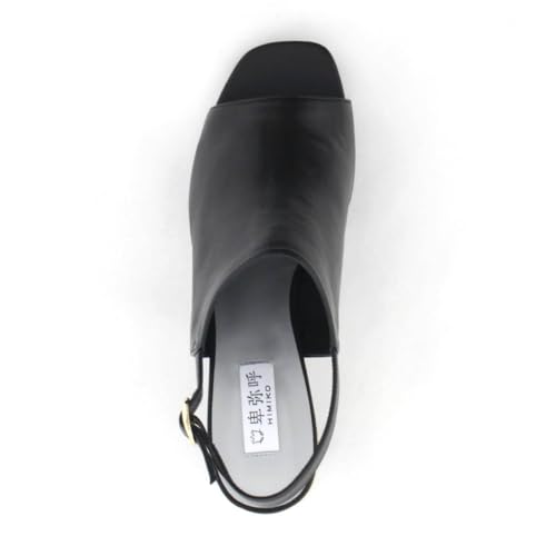 Himiko Chunky Heel Covered Sandals/653203 Black 240