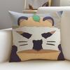 you and the rain tanukiS Cushion Cover Breathable and skinfriendly linen pillowcase square removable and washable cushion