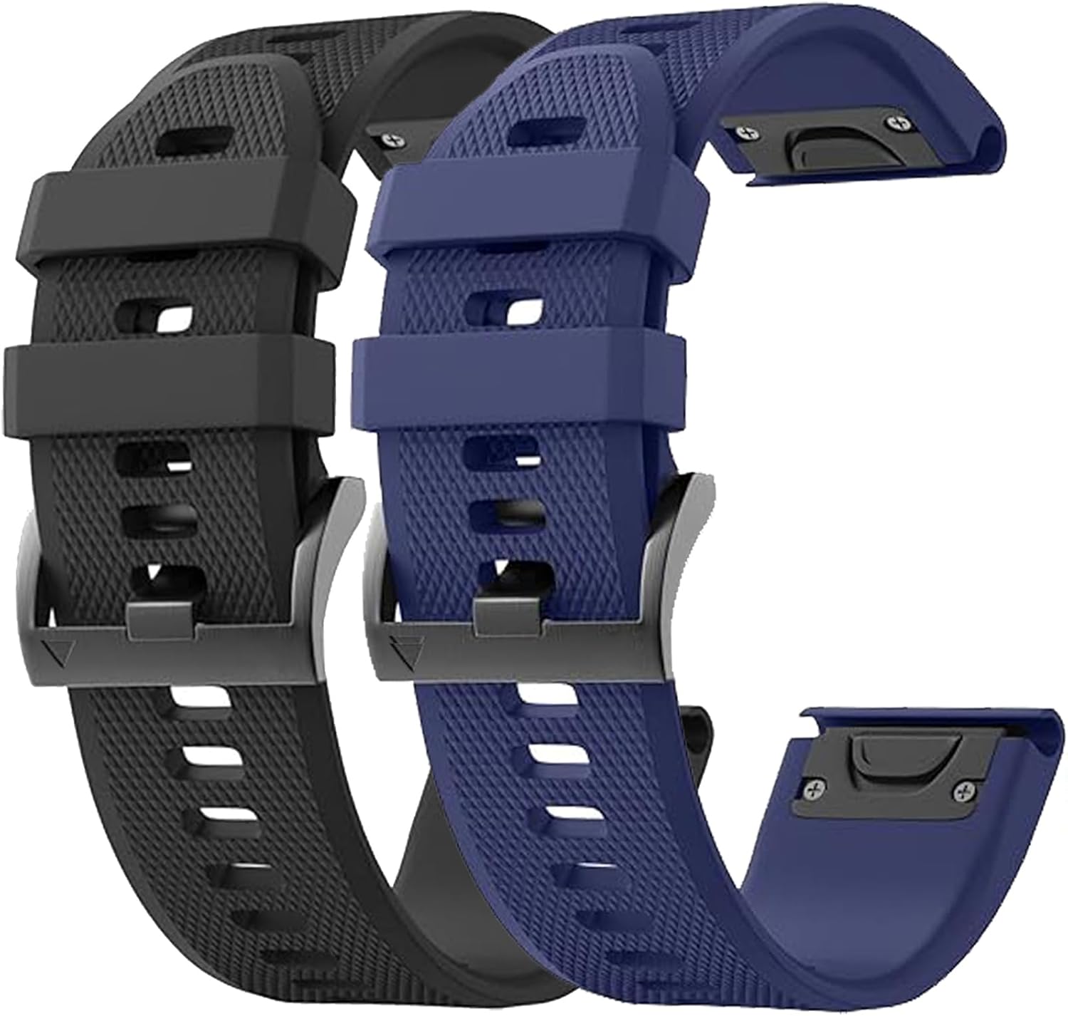 Lot de 2 Bracelets QuickFit 22mm Compatibles avec les Montres Garmin Fenix 5/6/7 et Fenix 5 Plus/6 Pro/7 Pro Installation Facile Bracelets de Remplacement Sportifs pour black