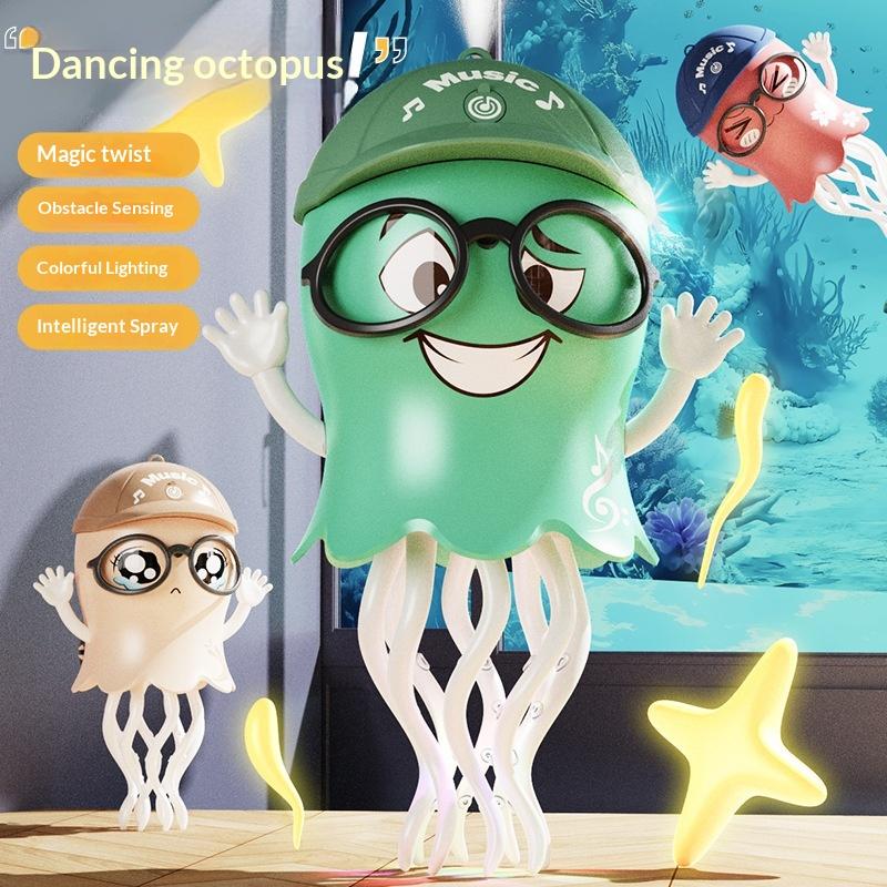 Dancing Jelly Fish Toy Smart Tentacle Explorer With Led Lights Music Automatic Obstacle Sensor Toy