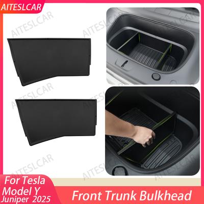 Front Trunk Storage Partition For Tesla Model Y Juniper  Organizer Divider Baffle Cargo Cover Protector Board Accessories