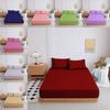 Color Mattress Solid Protector Pillowcase Bedspread Set Home Textile Accessories