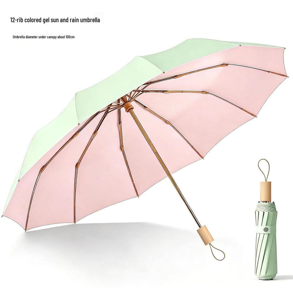 Dual-Use Windproof Large Umbrella: Colorful, Thickened, Anti-UV, Sunshade for Women—Perfect for Rainy & Sunny Days