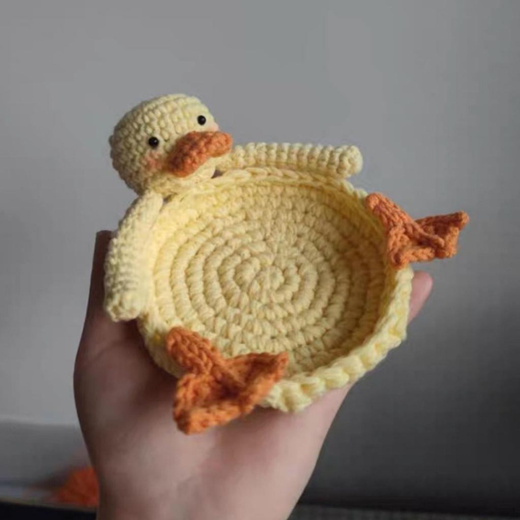 Absorbent Drinks Coaster Duck Shaped Woven for Apartment