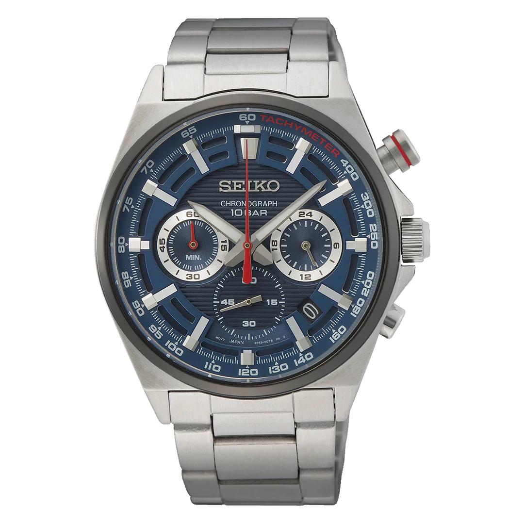 SEIKO Discover More Хронограф Кварцевые Мужские Часы SSB407P1 синий