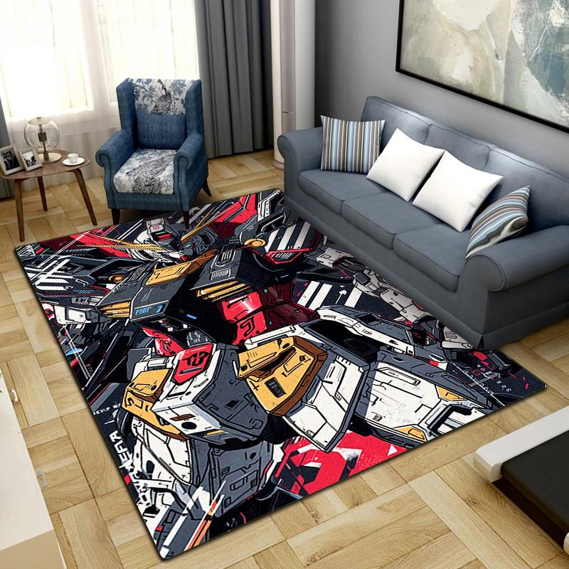 Gundam Washable Non-Slip Rug Carpet Larget Floor Mat Bedroom Home Decor For All-Season LXR103