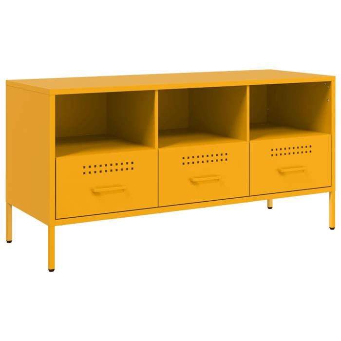 VidaXL TV Stand, Television Cabinet with Legs, TV Stand with Storage Living Room, Mustard Yellow 843039