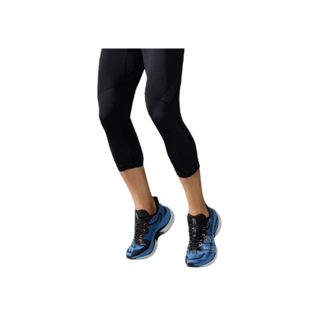 Li Ning Training Series Solid Color Logo Seven-Point Fitness Pants Men Pants Black AUQSB25-1