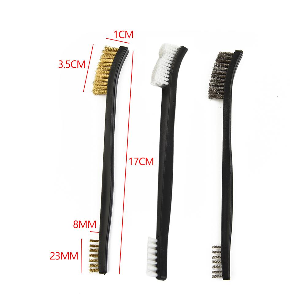 Wire Brushes Double Head Gold Plastic Stainless Steel